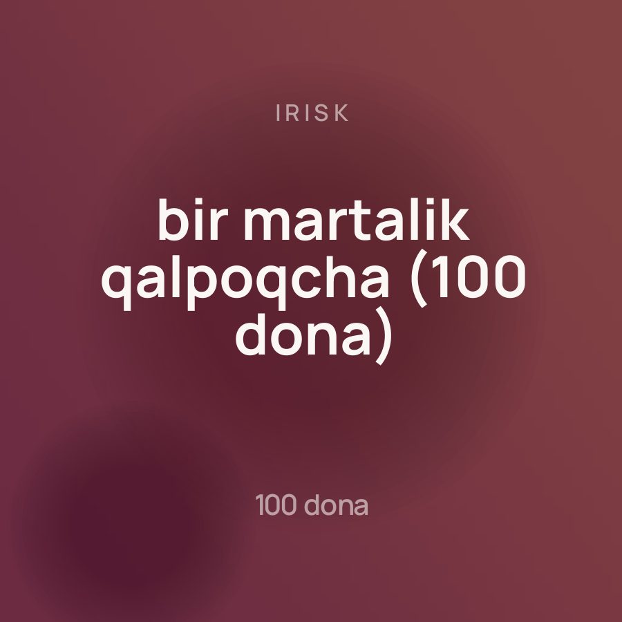 Irisk bir martalik qalpoqcha (100 dona) — Фото 2